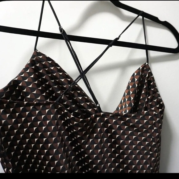 Banana Republic Cowl Neck Satin Slip Valley Printed Midi Dress XS - Picture 8 of 8